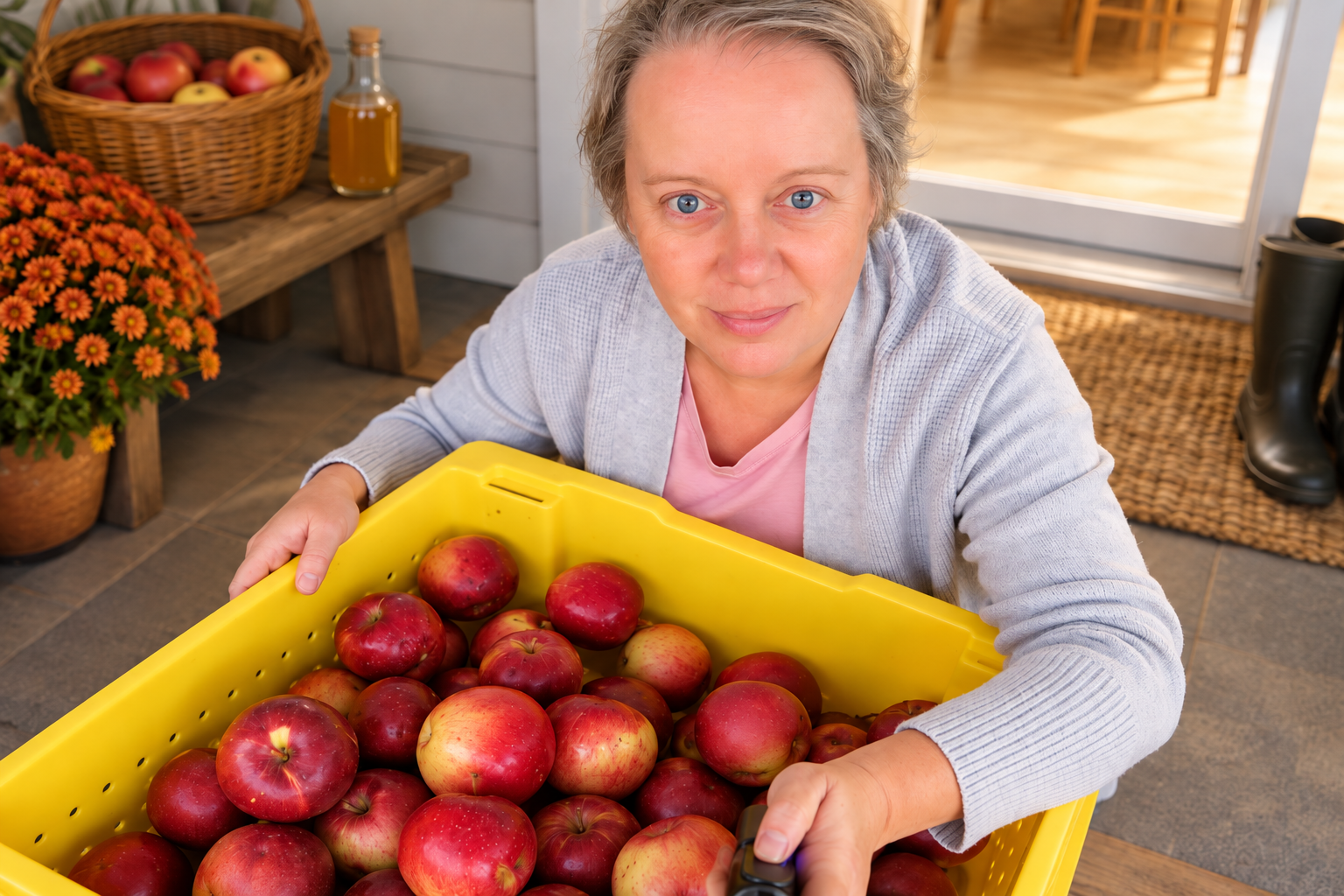 Ma récolte de pommes à l'automne pour faire du cidre et du vinaigre (Mélanie Ricard-Quirion de HerbaSimple)